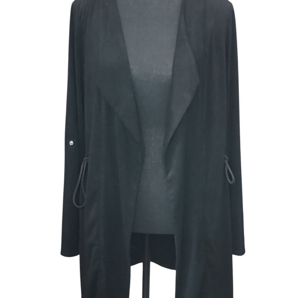 Black Open Front Cardigan Size M